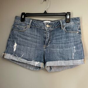 PAIGE Cuffed Distressed Jean Short - size (27)
